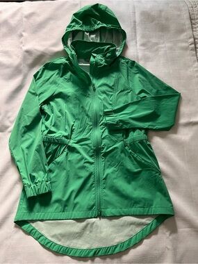 T by Talbots Bright Green Hooded Rain Coat
